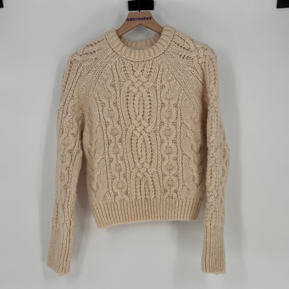 Zara small Cable Knit Cream Sweater